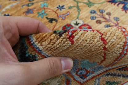 274 x 363 cm | Floral Area Rug Afghan Hand Knotted Veg Dye Wool carpet