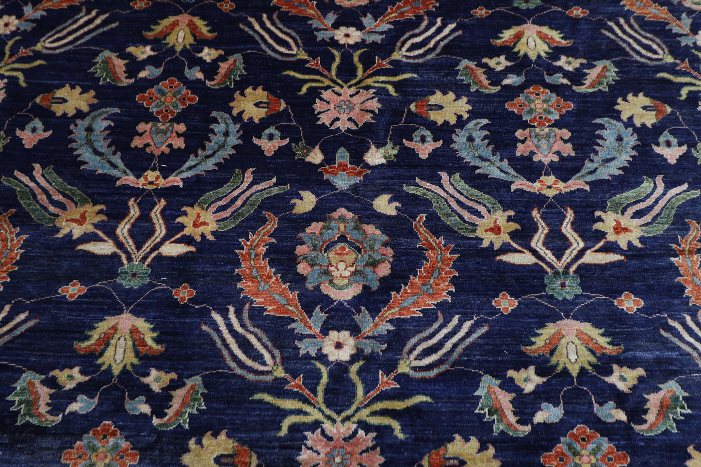 248 x 296 cm | Oriental Suzani Blue Area Rug Afghan Hand Knotted Veg Dye Wool carpet