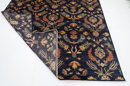 248 x 296 cm | Oriental Suzani Blue Area Rug Afghan Hand Knotted Veg Dye Wool carpet