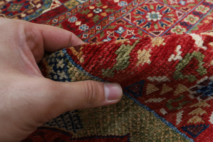 298 x 395 cm | Red Mamluk Area Rug Afghan Hand Knotted Veg Dye Wool carpet