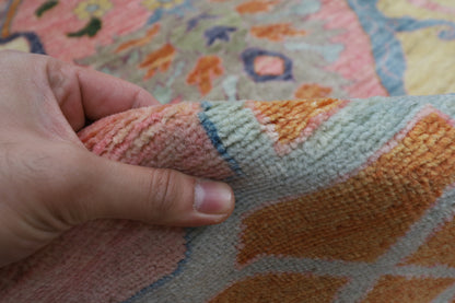 306 x 420 cm | Pink kawros Afghan Hand Knotted Wool carpet