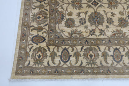 245 x 300 cm | Oriental Floral Beige Area Rug Afghan Hand Knotted Veg Dye Wool carpet