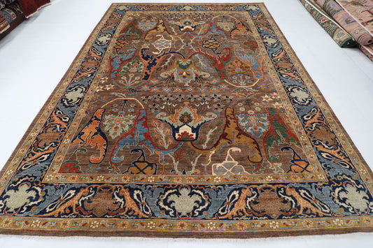 275 x 363 cm | Brown Kawros Area Rug Afghan Hand Knotted Veg Dye Wool carpet