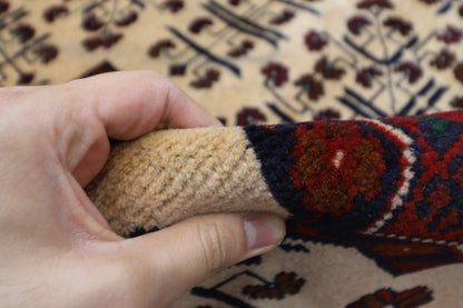 203 x 303 cm | Beige Khal Mohammadi Afghan Tribal Hand Knotted Wool Carpet