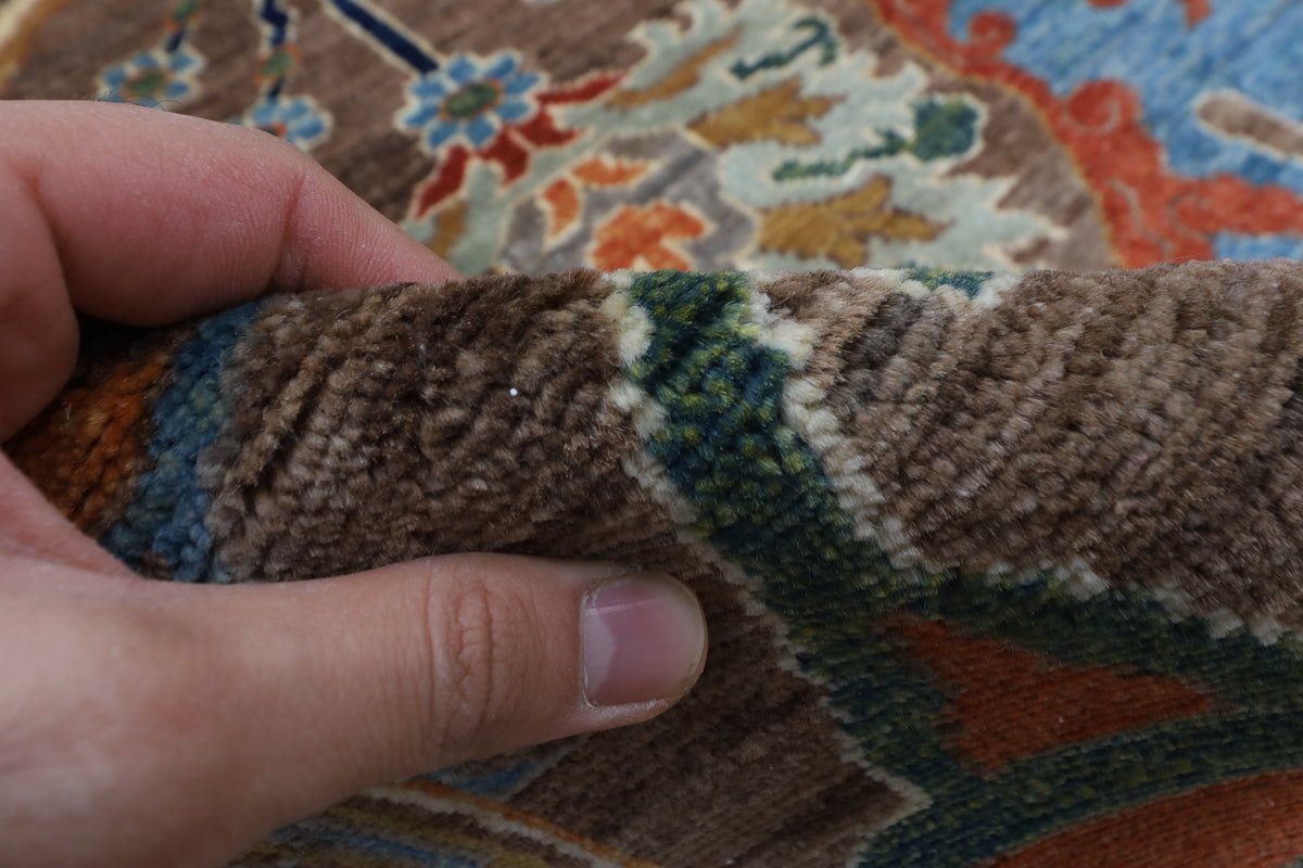 275 x 363 cm | Brown Kawros Area Rug Afghan Hand Knotted Veg Dye Wool carpet