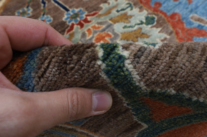 275 x 363 cm | Brown Kawros Area Rug Afghan Hand Knotted Veg Dye Wool carpet