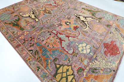 271 x 360 cm | Purple Kawros Area Rug Afghan Hand Knotted Veg Dye Wool carpet