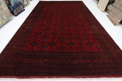 298 x 489 cm | Oriental Large Bokhara Area Rug Afghan Hand Knotted Wool carpet