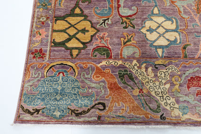 271 x 360 cm | Purple Kawros Area Rug Afghan Hand Knotted Veg Dye Wool carpet