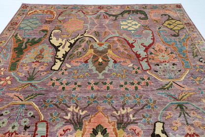 271 x 360 cm | Purple Kawros Area Rug Afghan Hand Knotted Veg Dye Wool carpet