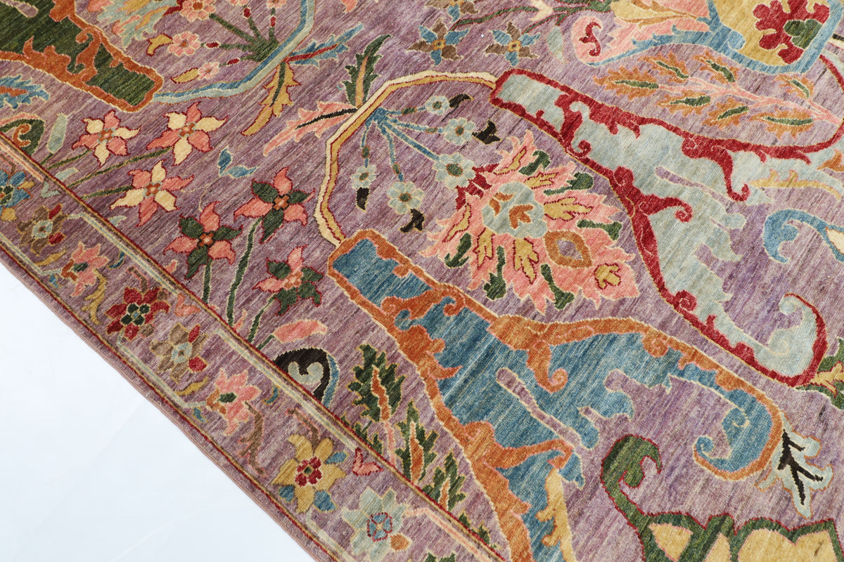 271 x 360 cm | Purple Kawros Area Rug Afghan Hand Knotted Veg Dye Wool carpet