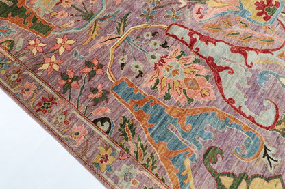 271 x 360 cm | Purple Kawros Area Rug Afghan Hand Knotted Veg Dye Wool carpet