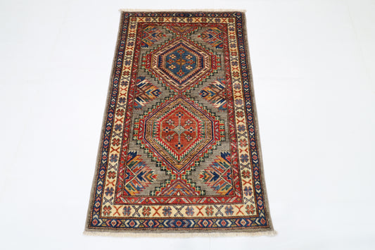 83 x 133 cm | Kazak Afghan Tribal Hand Knotted Carpet