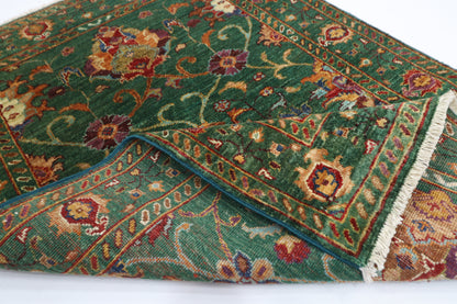 88 x 128 cm | Sultani Green Afghan Tribal Hand Knotted Carpet
