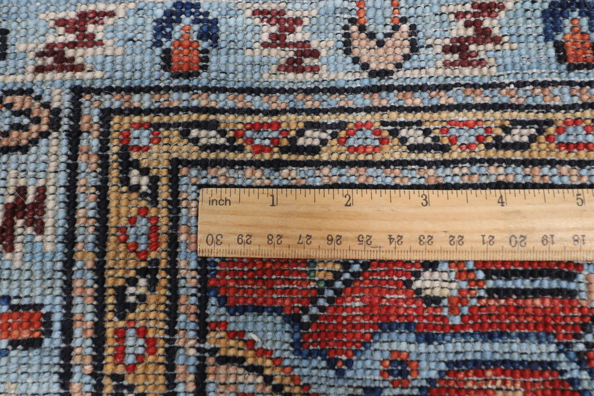 247 x 301 cm | Navy Blue Area Rug Afghan Hand Knotted Veg Dye Wool carpet