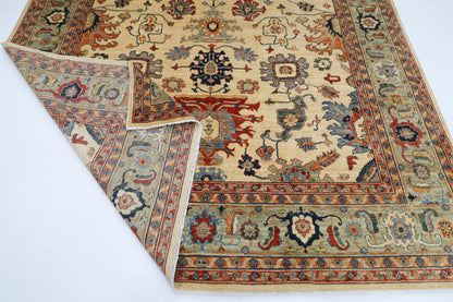248 x 310 cm | Oriental Floral beige Area Rug Afghan Hand Knotted Veg Dye Wool carpet