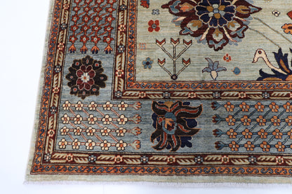 248 x 301 cm | Floral Area Rug Afghan Hand Knotted Veg Dye Wool carpet