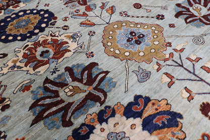 248 x 301 cm | Floral Area Rug Afghan Hand Knotted Veg Dye Wool carpet