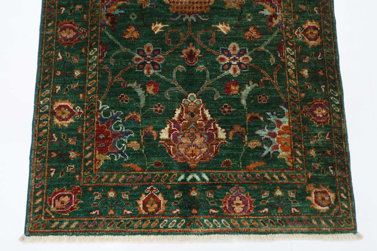 85 x 133 cm | Sultani Green Afghan Tribal Hand Knotted Carpet
