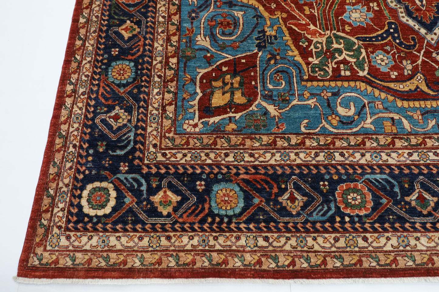 304 x 421 cm | Oriental Heriz Red Area Rug Afghan Hand Knotted Veg Dye Wool carpet