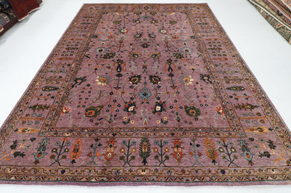 271 x 352 cm | Purple Floral Rug Afghan Veg Dye Wool carpet