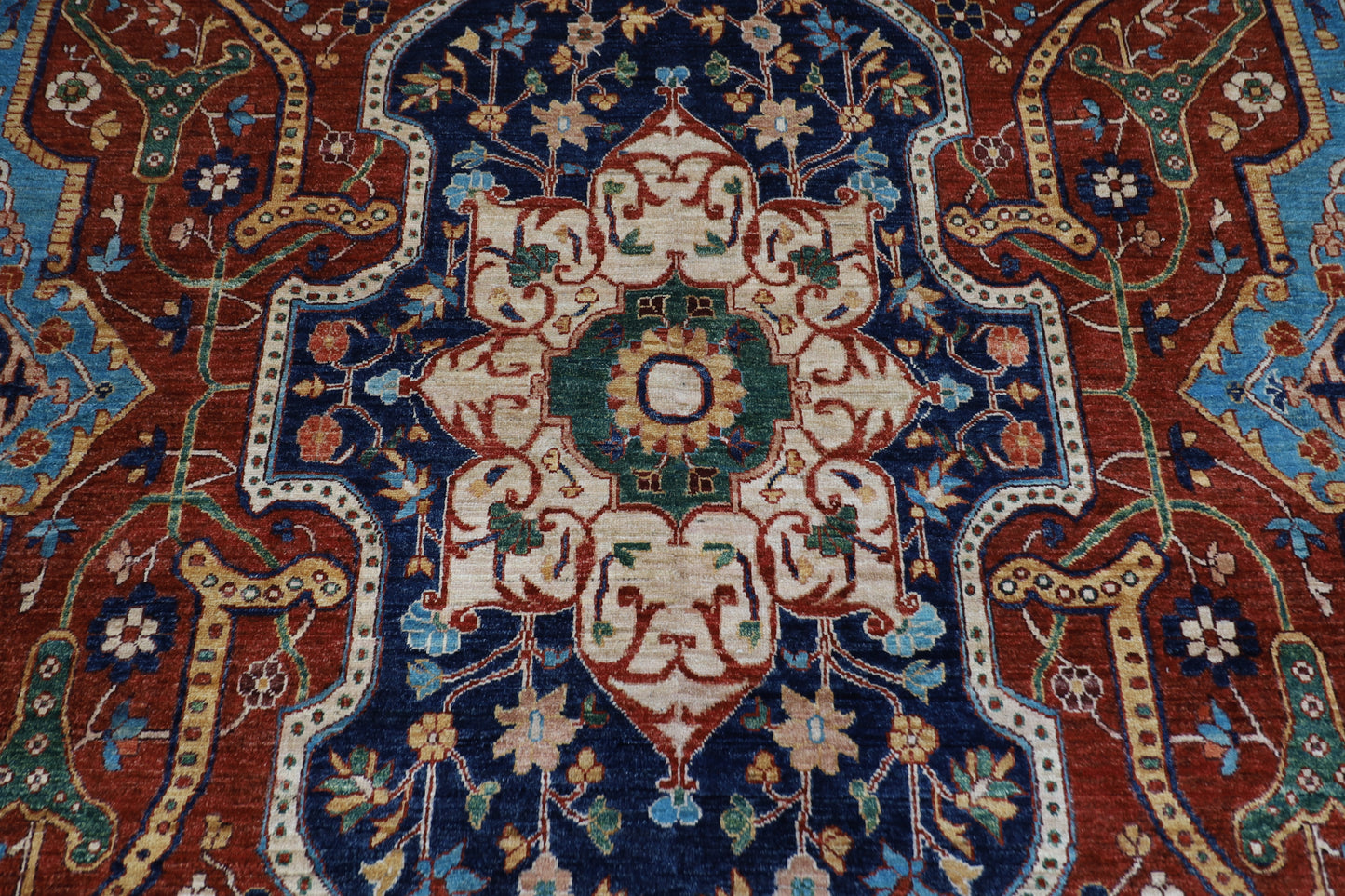 304 x 421 cm | Oriental Heriz Red Area Rug Afghan Hand Knotted Veg Dye Wool carpet