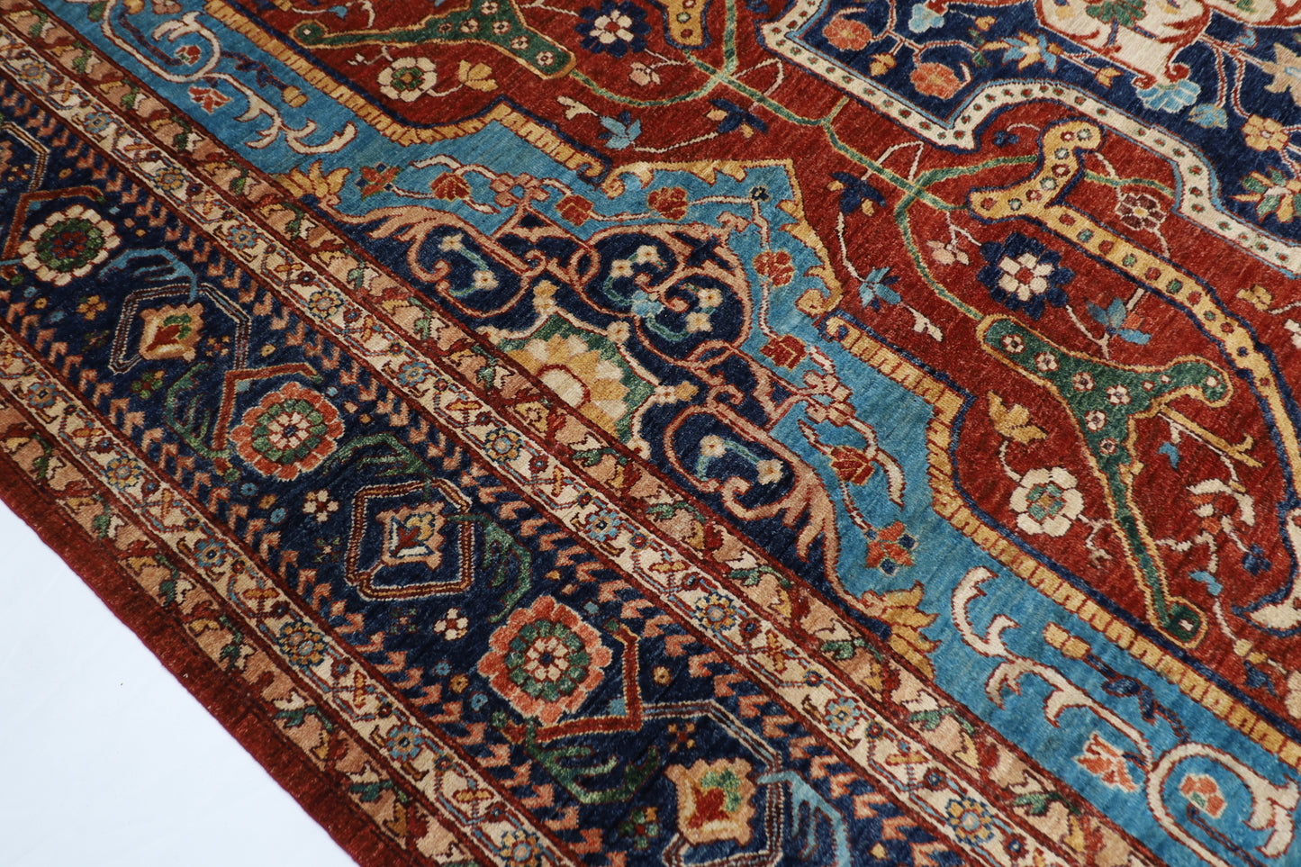 304 x 421 cm | Oriental Heriz Red Area Rug Afghan Hand Knotted Veg Dye Wool carpet