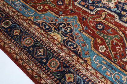 304 x 421 cm | Oriental Heriz Red Area Rug Afghan Hand Knotted Veg Dye Wool carpet