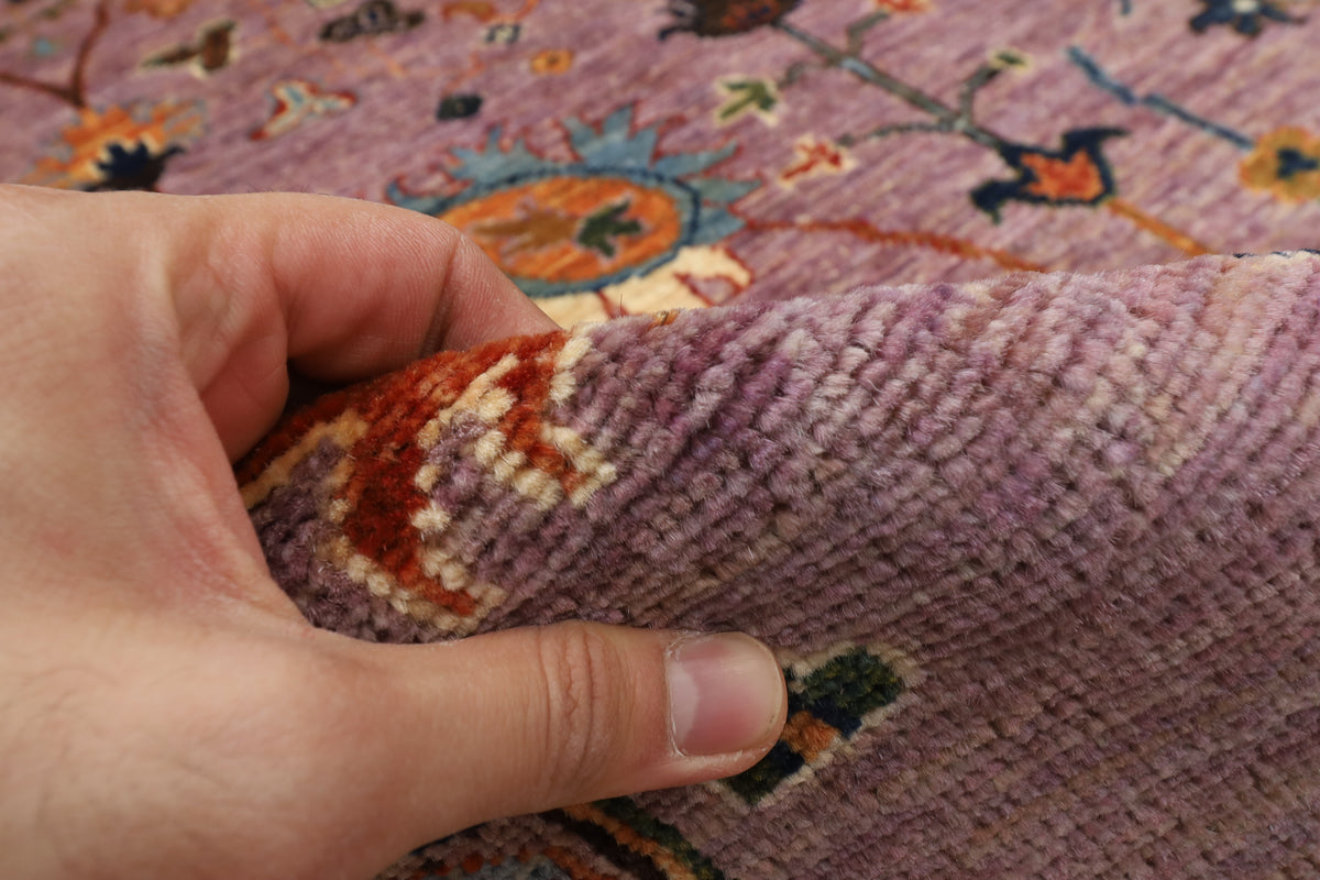 271 x 352 cm | Purple Floral Rug Afghan Veg Dye Wool carpet