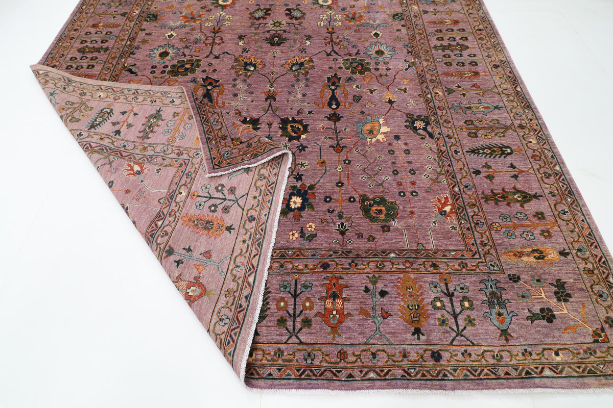 271 x 352 cm | Purple Floral Rug Afghan Veg Dye Wool carpet