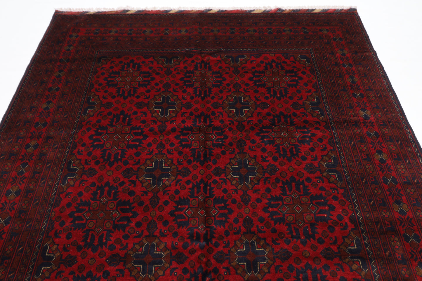 195 x 303 cm | Khal Mohammadi Afghan Tribal Hand Knotted Wool Carpet
