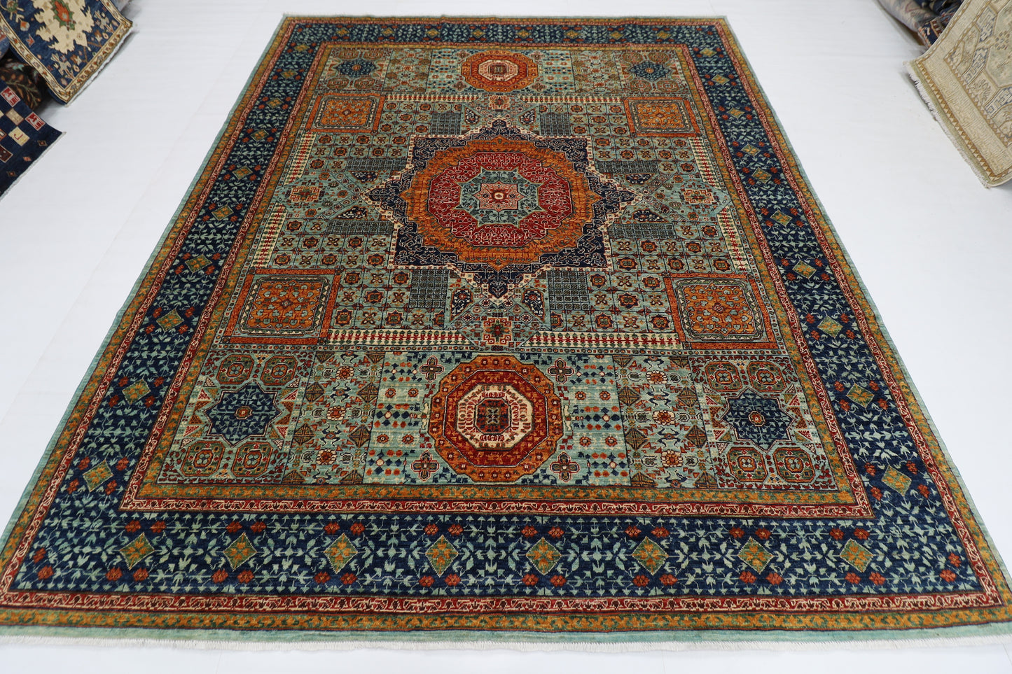 250 x 296 cm | Oriental Mamluk Area Rug Afghan Hand Knotted Veg Dye Wool carpet