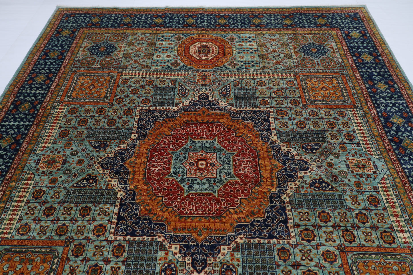 250 x 296 cm | Oriental Mamluk Area Rug Afghan Hand Knotted Veg Dye Wool carpet