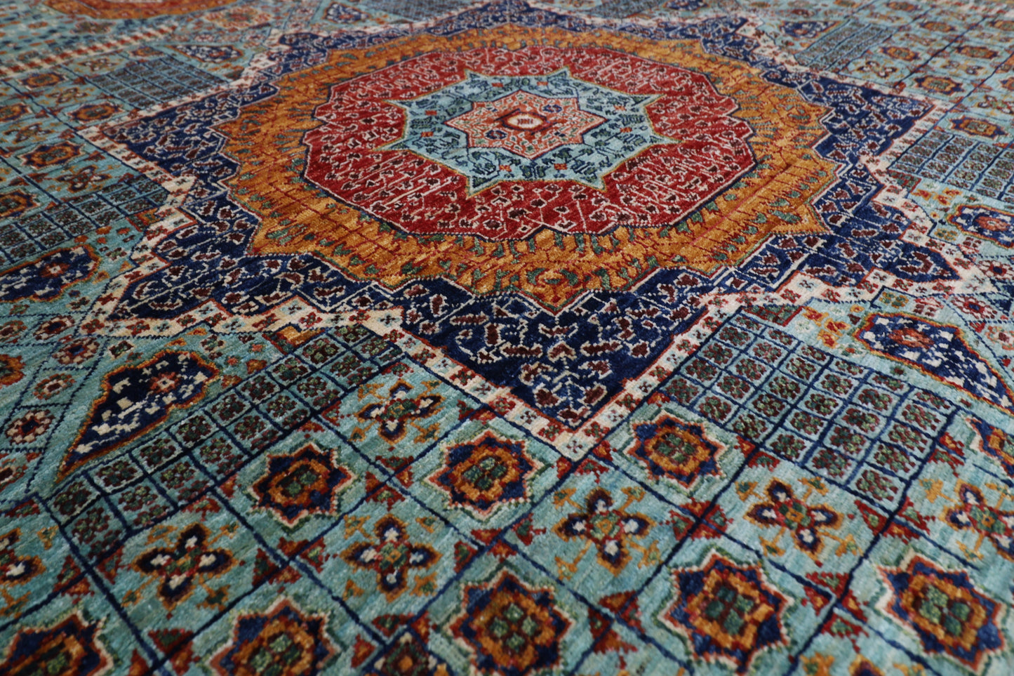 250 x 296 cm | Oriental Mamluk Area Rug Afghan Hand Knotted Veg Dye Wool carpet