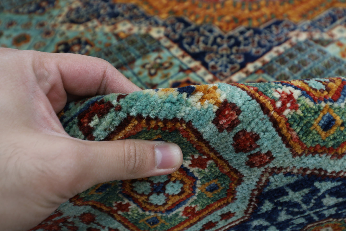 250 x 296 cm | Oriental Mamluk Area Rug Afghan Hand Knotted Veg Dye Wool carpet
