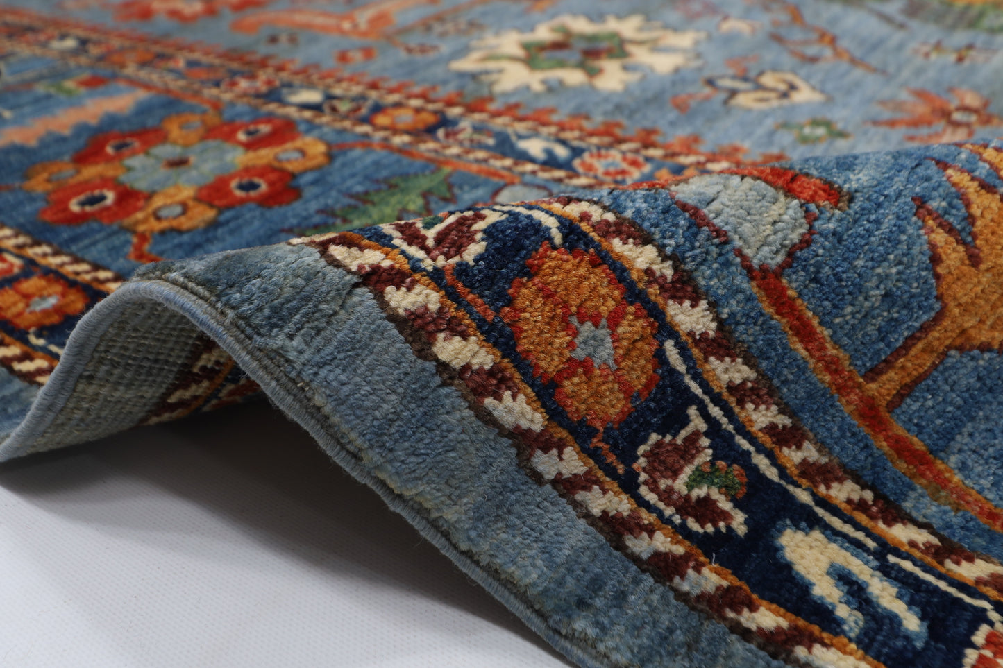 279 x 357 cm | Tribal Gray Area Rug Afghan Hand Knotted veg Dye Wool carpet