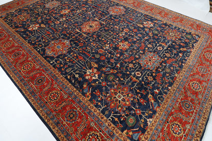 302 x 417 cm | Navy Blue Afghan Veg Dye Wool carpet
