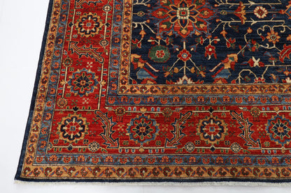 302 x 417 cm | Navy Blue Afghan Veg Dye Wool carpet