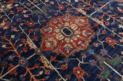 302 x 417 cm | Navy Blue Afghan Veg Dye Wool carpet