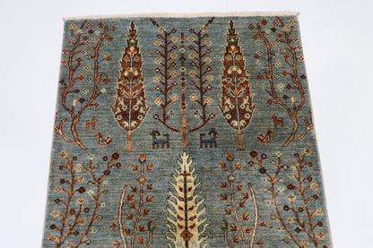 90 x 150 cm | Trees Afghan Tribal Hand Knotted Carpet