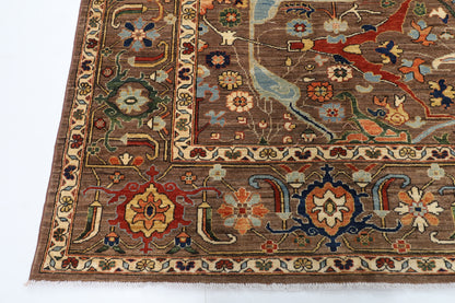 273 x 358 cm | Brown Afghan Veg Dye Wool carpet