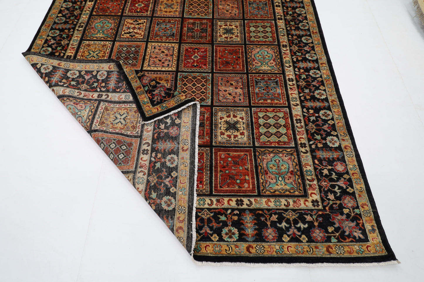 207 x 301 cm | Tribal Geometric Area Rug Afghan Hand Knotted veg Dye Wool carpet
