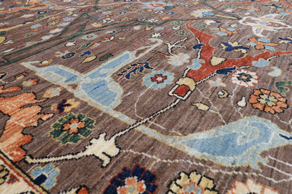 273 x 358 cm | Brown Afghan Veg Dye Wool carpet