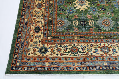 305 x 426 cm | Oriental Bidjar Green Area Rug Afghan Hand Knotted Veg Dye Wool carpet