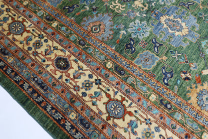 305 x 426 cm | Oriental Bidjar Green Area Rug Afghan Hand Knotted Veg Dye Wool carpet