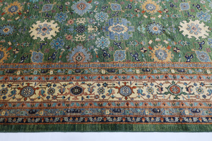 305 x 426 cm | Oriental Bidjar Green Area Rug Afghan Hand Knotted Veg Dye Wool carpet