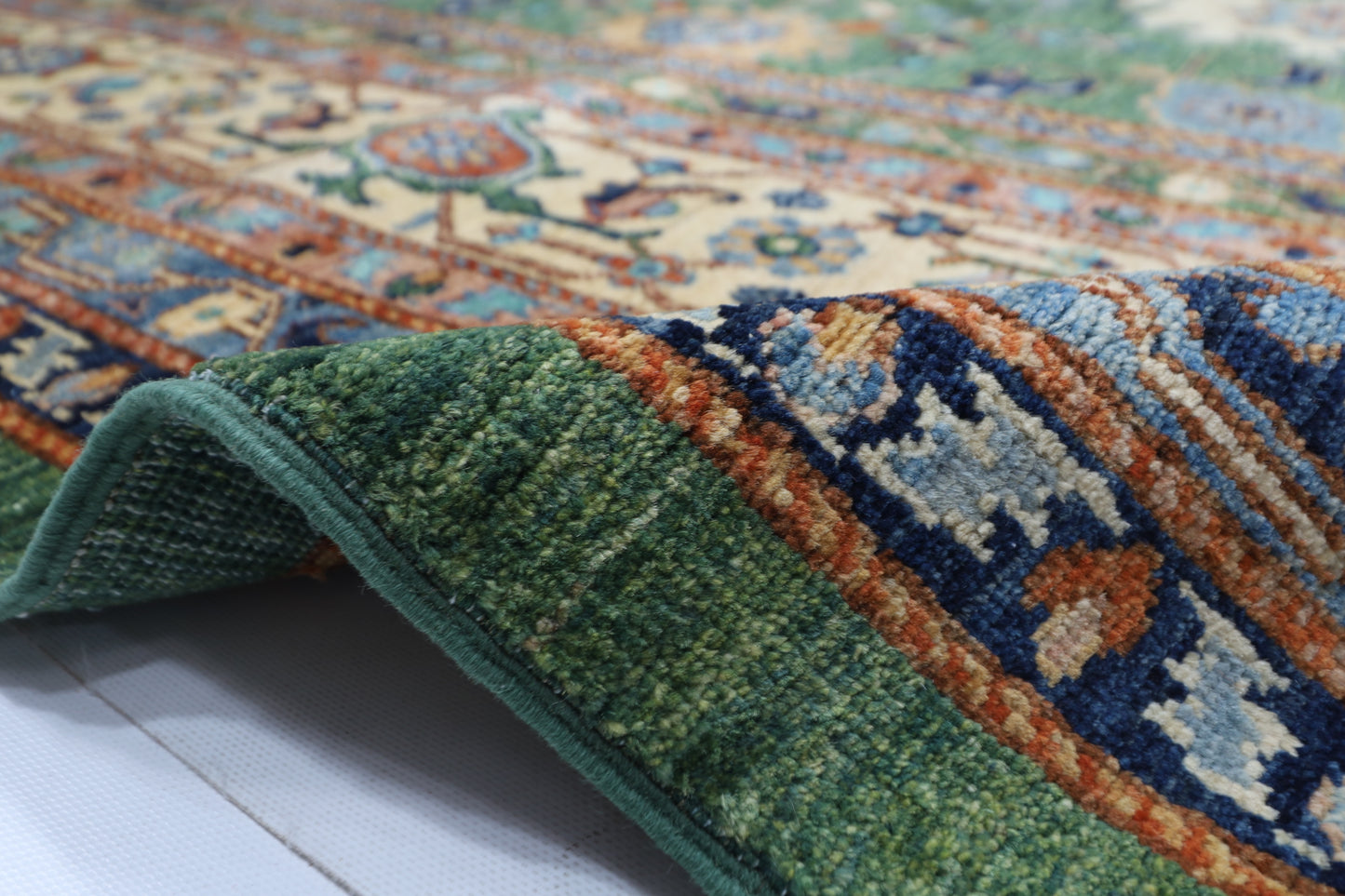 305 x 426 cm | Oriental Bidjar Green Area Rug Afghan Hand Knotted Veg Dye Wool carpet