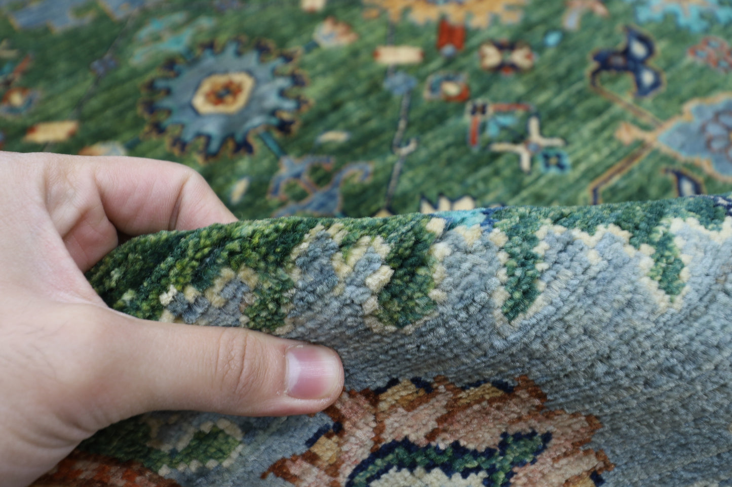 305 x 426 cm | Oriental Bidjar Green Area Rug Afghan Hand Knotted Veg Dye Wool carpet