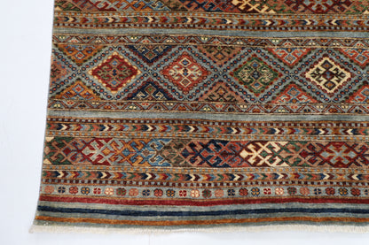 178 x 245 cm | Tribal Gray Area Rug Afghan Hand Knotted veg Dye Wool carpet