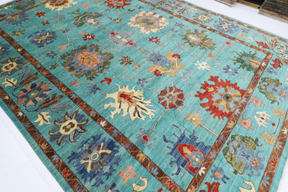 301 x 414 cm | Oriental Oushak Style Area Rug Afghan Hand Knotted Veg Dye Wool carpet